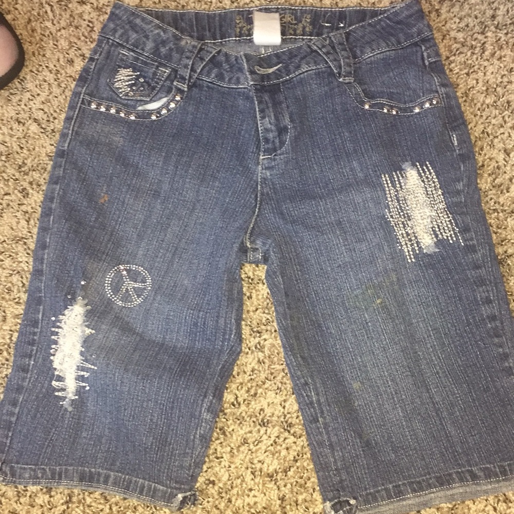 Jean shorts.